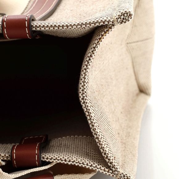 Chloe Woody Tote Canvas With Leather #94235C13B - Picture 6 of 7